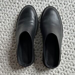 St. Agni Black Leather Mules